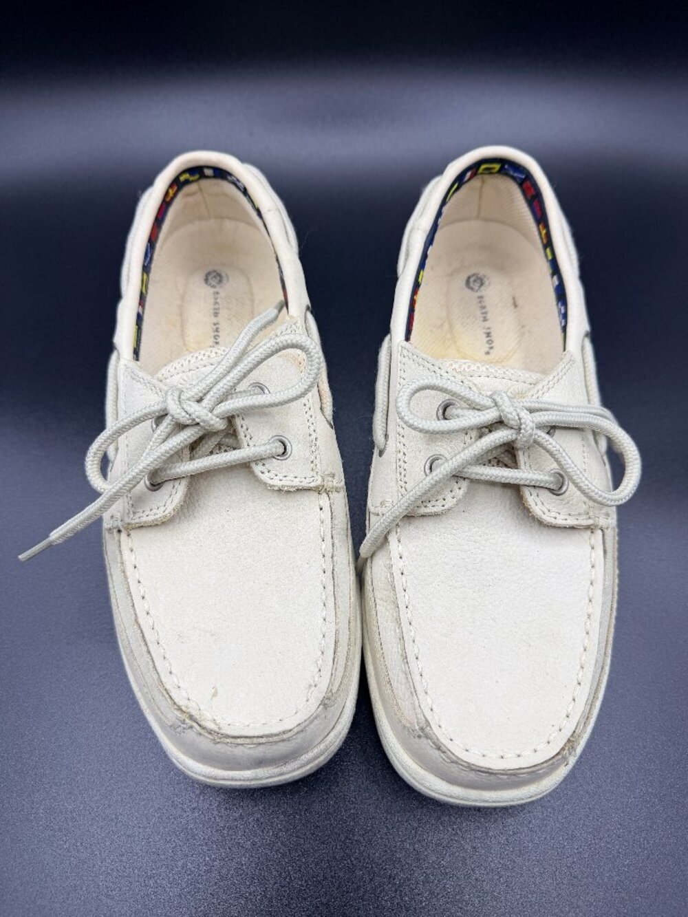 Earth Shoe Cream Leather Boat Shoes Men's Size 8